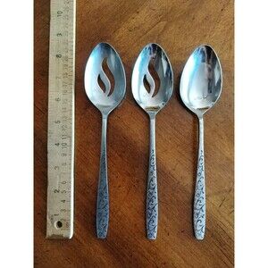 Vtg Lot 2x Grand Prix Florentine & 1x Epic EPS2 Black Swirl Design Serving Spoon